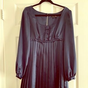 Navy blue long sleeve pleat skirt- max&cleo dress